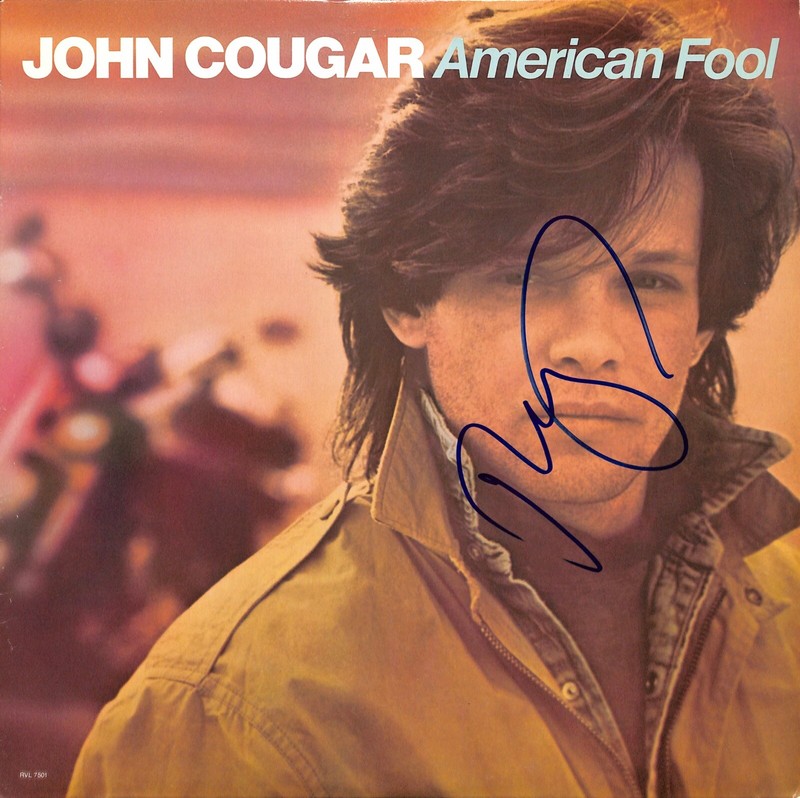 John Cougar Mellencamp signed American Fool album vinyl record proof Beckett COA STAR John Cougar Mellencamp signed American Fool album vinyl record proof Beckett COA STAR