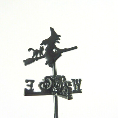 Dollhouse Miniature Bewitched Witch & Cat Weather Vane H200