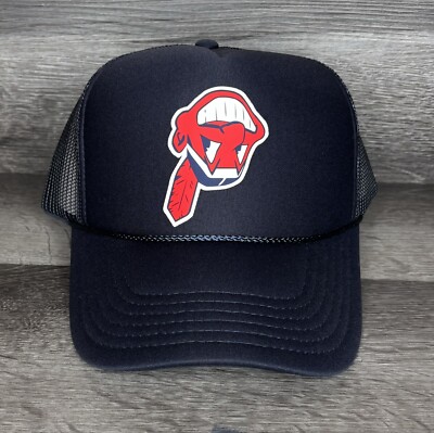 Cleveland Indians Wahoo Upside Down Logo Foam Trucker SnapBack Soft raised Logo