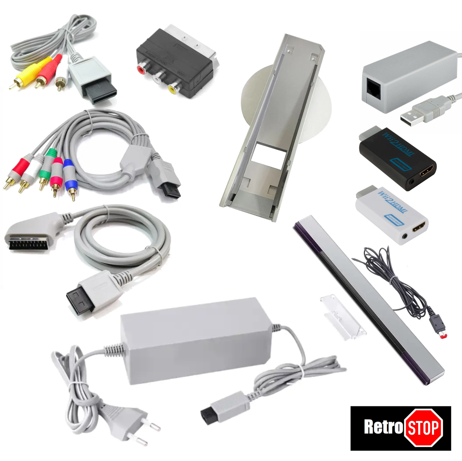 Nintendo Wii Sensorleiste Netzteil Stnder LAN Adapter HD AV Cinch Kabel NEU ✅