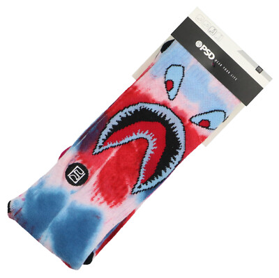 PSD Warface Tie Dye Crew Socks One Size Fits Most (6-13) Red Blue