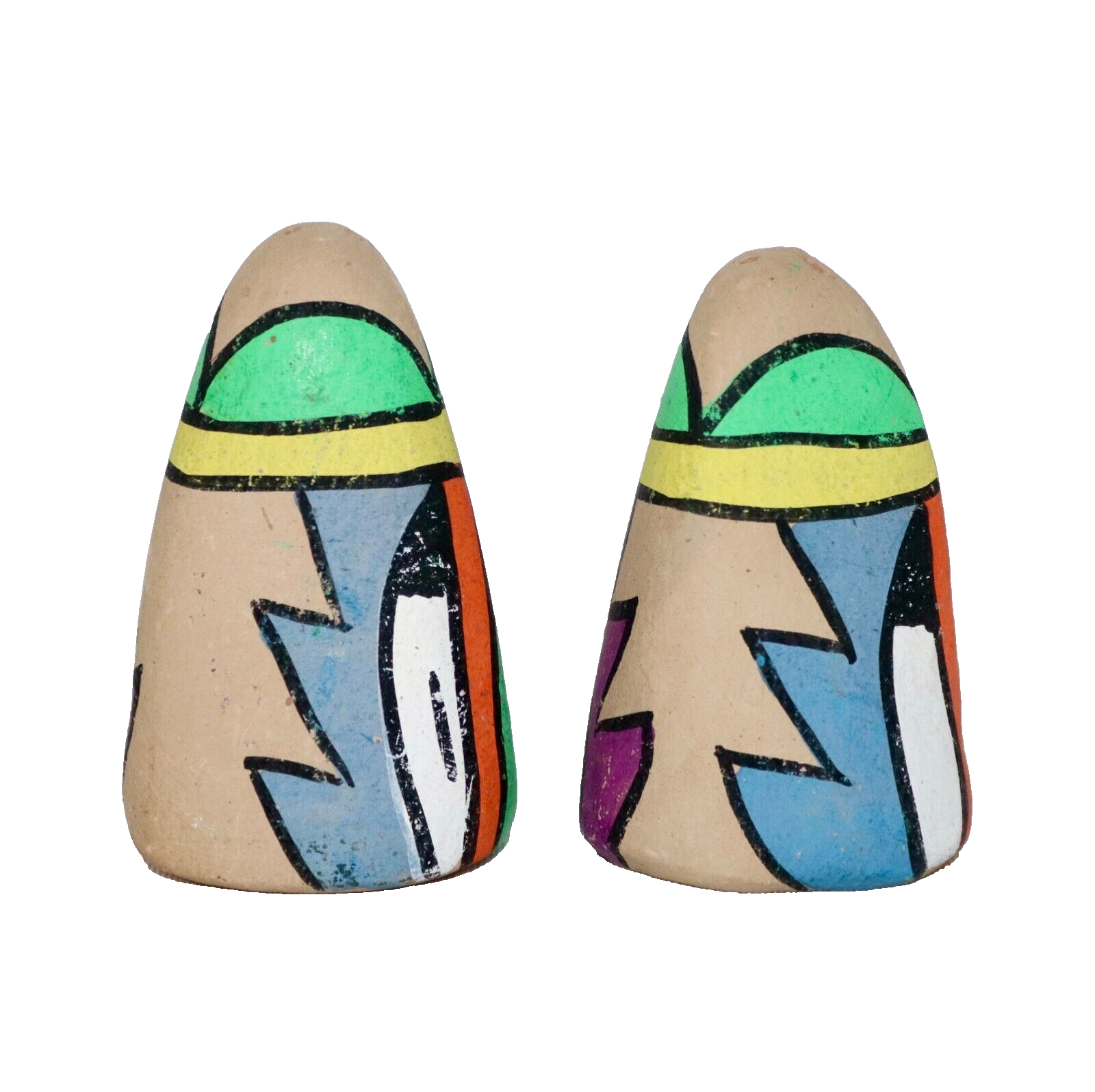 Aztec ~ Mexican Art Pyramid Salt & Pepper Shakers Whimsical