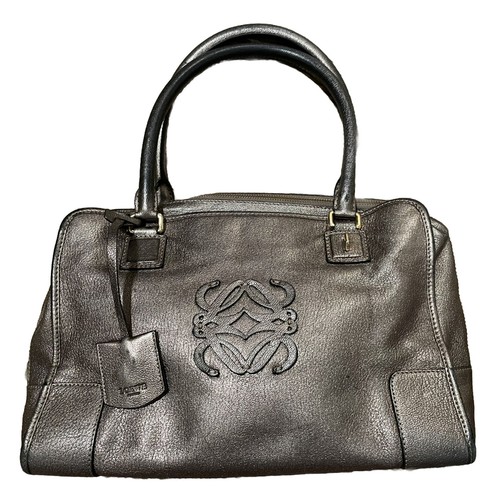 Rare vintage Loewe handbag with zipper and optional lock and Rare vintage Loewe handbag with zipper and optional lock and