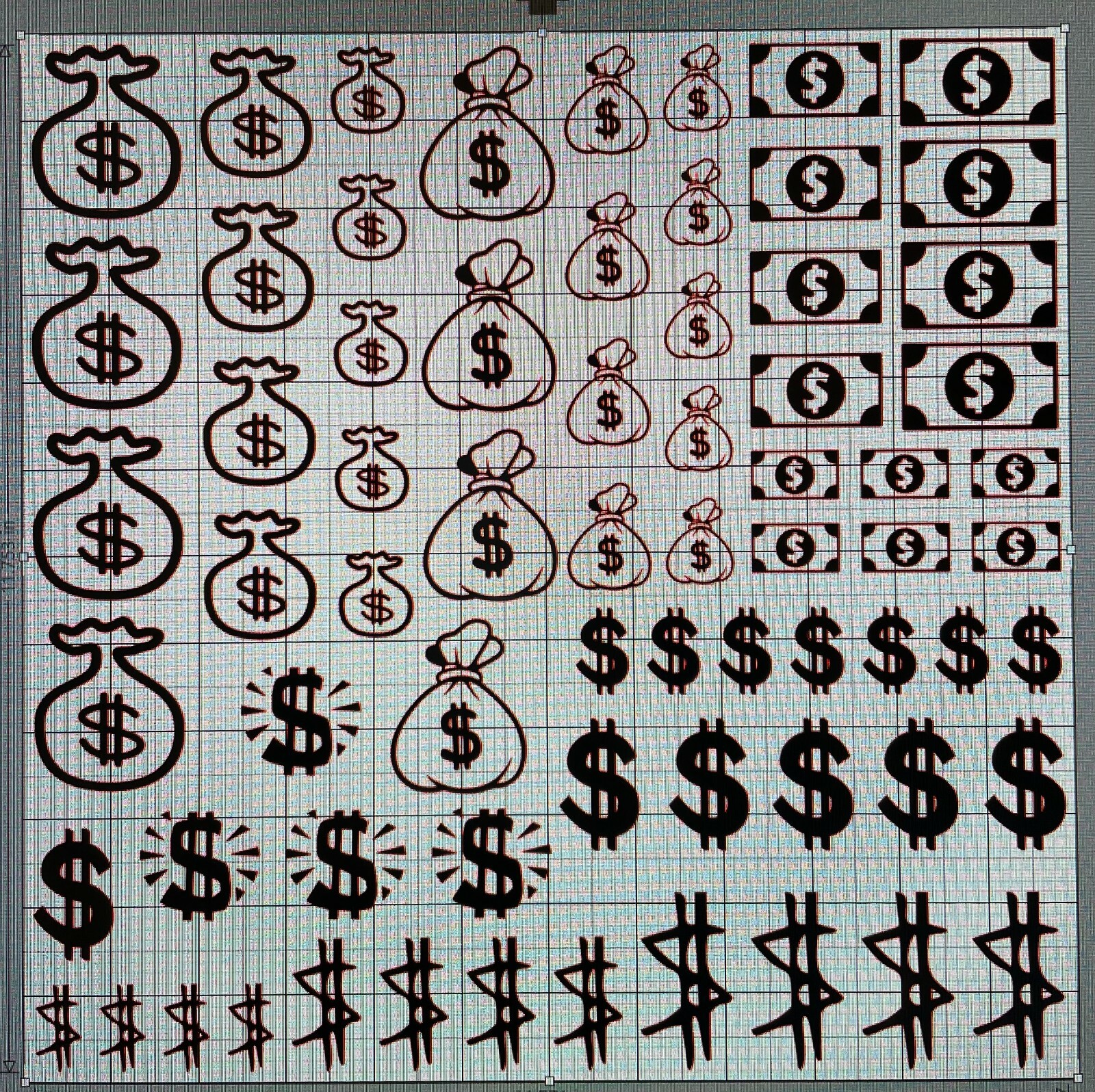 money-bags-dollar-signs-custom-vinyl-stencil-for-shoes-and-small-projects-ebay