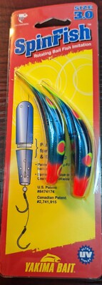SpinFish 3.0 Yakima BAIT CHROME ''Smurf Mumps'' 2 PACK UNRIGGED, Hard to Find! 