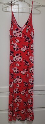 NWT Women's/Junior's Joe Boxer Maxi Dress -Red/Floral - Size S!!