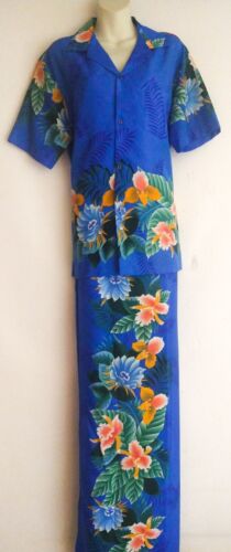 Vintage Women's Blue Hawaii Sportswear 2 Piece Shirt & Wraparo...