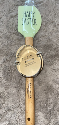 Rae Dunn Happy Easter Green Silicone Spatula & Easter Egg Cookie Cutter Set New
