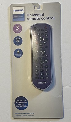 Universal Remote For All Major Brands By Phillips, Control 3 Audio/Video Devices