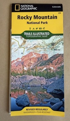 Rocky Mountains National Park National Geographic Map Karte Colorado USA Trails 