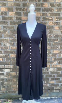 Artizia Wilfred Gallery Dress Women s Long Sleeve Midi Size S Small Black NEW