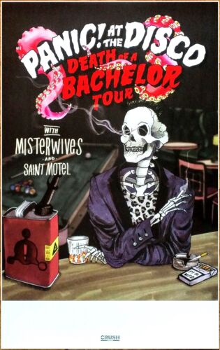 PANIC AT THE DISCO MISTERWIVES Death Of A Bachelor 2017 Tour Ltd Ed RARE Poster