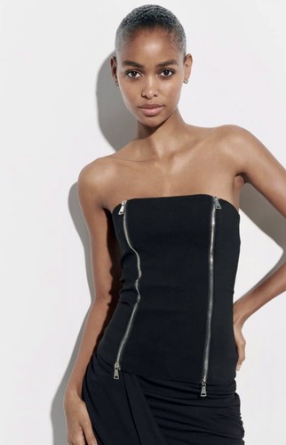 ZARA STRAPLESS TOP WITH ZIPS SIZE L BLACK | 2984/707 | eBay ZARA STRAPLESS TOP WITH ZIPS SIZE L BLACK | 2984/707 | eBay