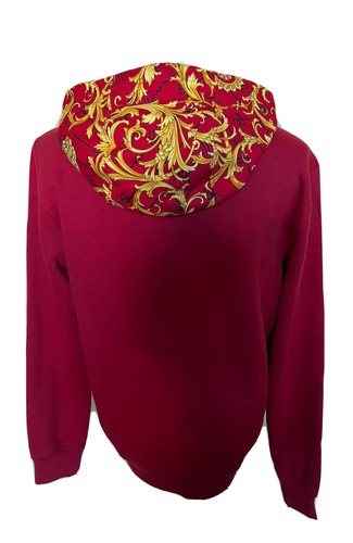 Pre-owned Versace $1150  Medusa Baroque Print Sweatshirt With Hoodie Red S 1003253