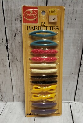 Vtg 1982 NIP 12 Goody Snap Tight Kiddie Barrettes Girls Hair Accessories USA
