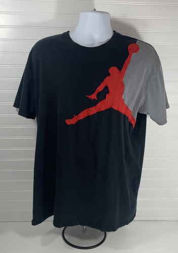 Air Jordan Embroidered Jumpman Black Red Gray Men XL T Shirt