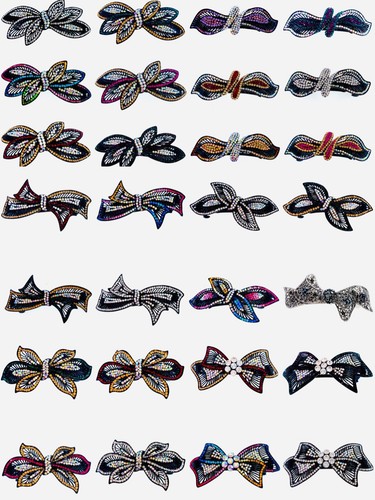 BOW VINTAGE BARRETTE Hair Clip Hairpin Rhinestone Crystal Elegant Multi Color B9