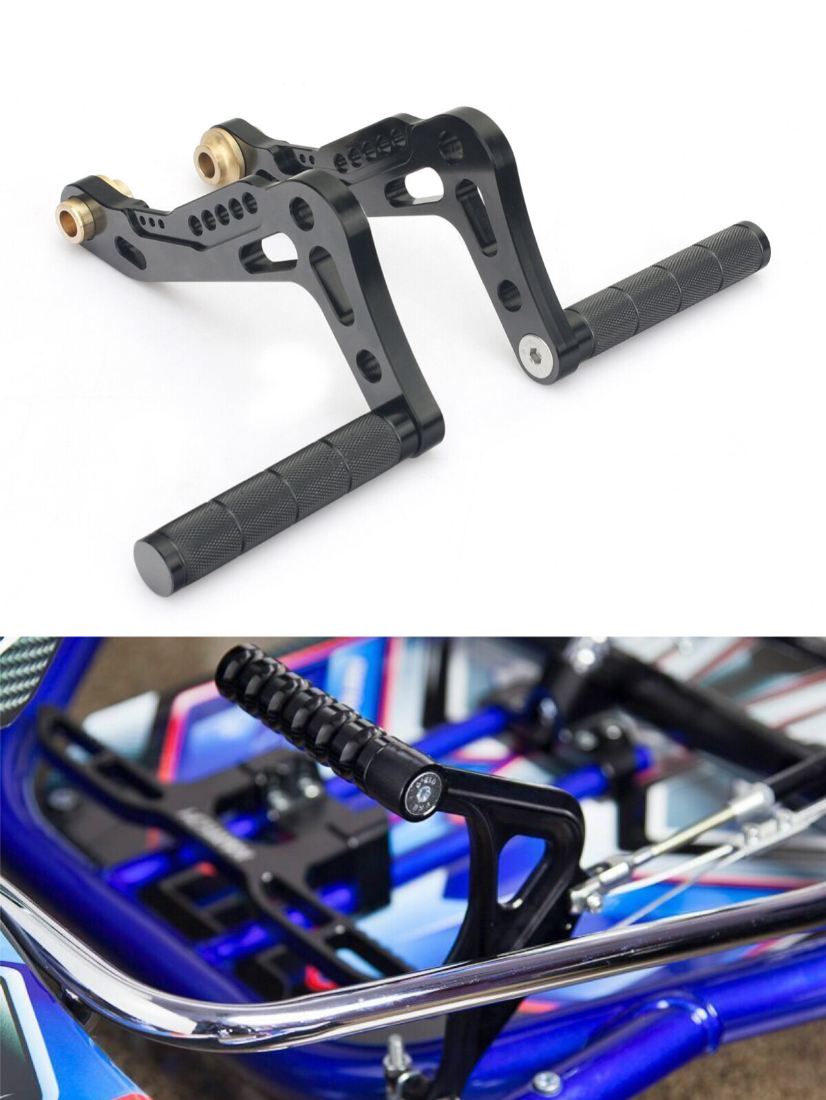 Universal Adjustable Racing Go Kart Pedals Brake Accelerator Footpegs 5