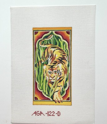 HP Needlepoint, 18-mesh, Tiger Eye Glass Case by AGA Designs