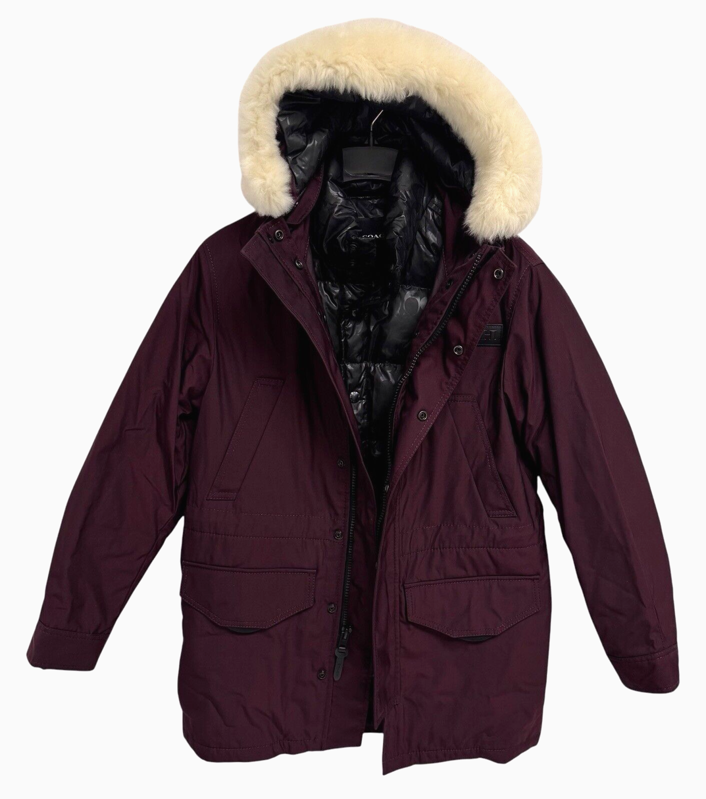 COACH Men's 3-in-1 Parka Duck Down Puffer Shearling Hood COACH Men's 3-in-1 Parka Duck Down Puffer Shearling Hood