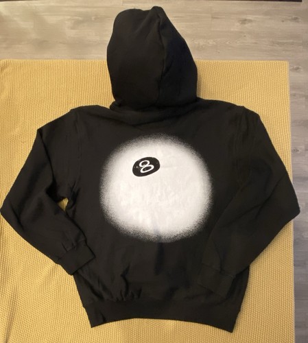 Pre-owned Stussy 8 Ball Fade Hoodie Black, Size Xl. Brand