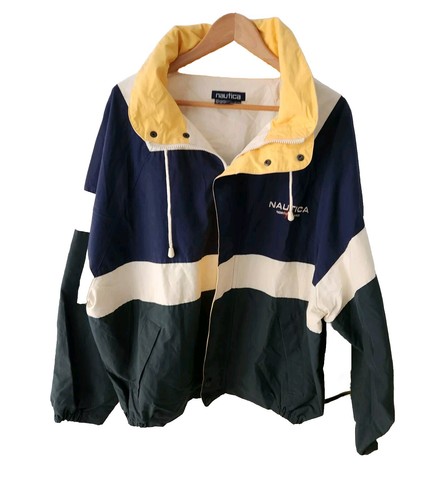 ジャケット 90S Ronnie Unbalance Hood Jacket (3color) Vintage Columbia Hooded Loud 90s Colorblock Jacket Parka