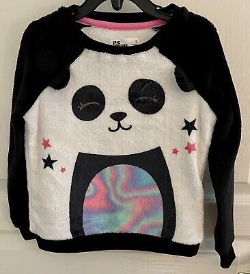 Girls Size 5 Epic Threads Panda Velour Top In Excellent Used Condition