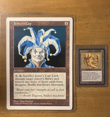 Magic The Gathering Oversized JESTER S CAP  Promo Card MINT 1997 Dan Frazier Art