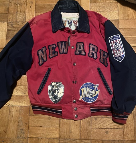 キング 90s当時物AVIREXアヴィレックスvarsity jacket Vintage 1990s Avirex Dragon Eyes Leather Varsity Jacket