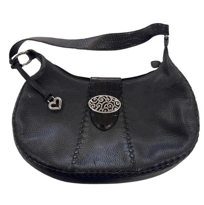 BRIGHTON Brown Pebbled Leather Shoulder Bag Hobo Handbag