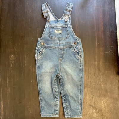 Oshkosh B gosh Stretch Denim Overalls Cotton 12 Months Light Blue