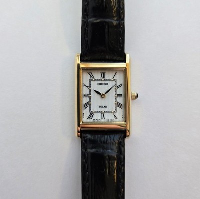 SEIKO V115-0BD0 Solar 18mm Tank Women's Watch | eBay