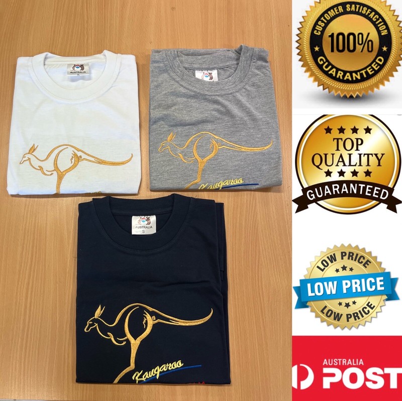 Australia Souvenir T shirt Kangaroo 100% cotton Embroidered T Shirt,