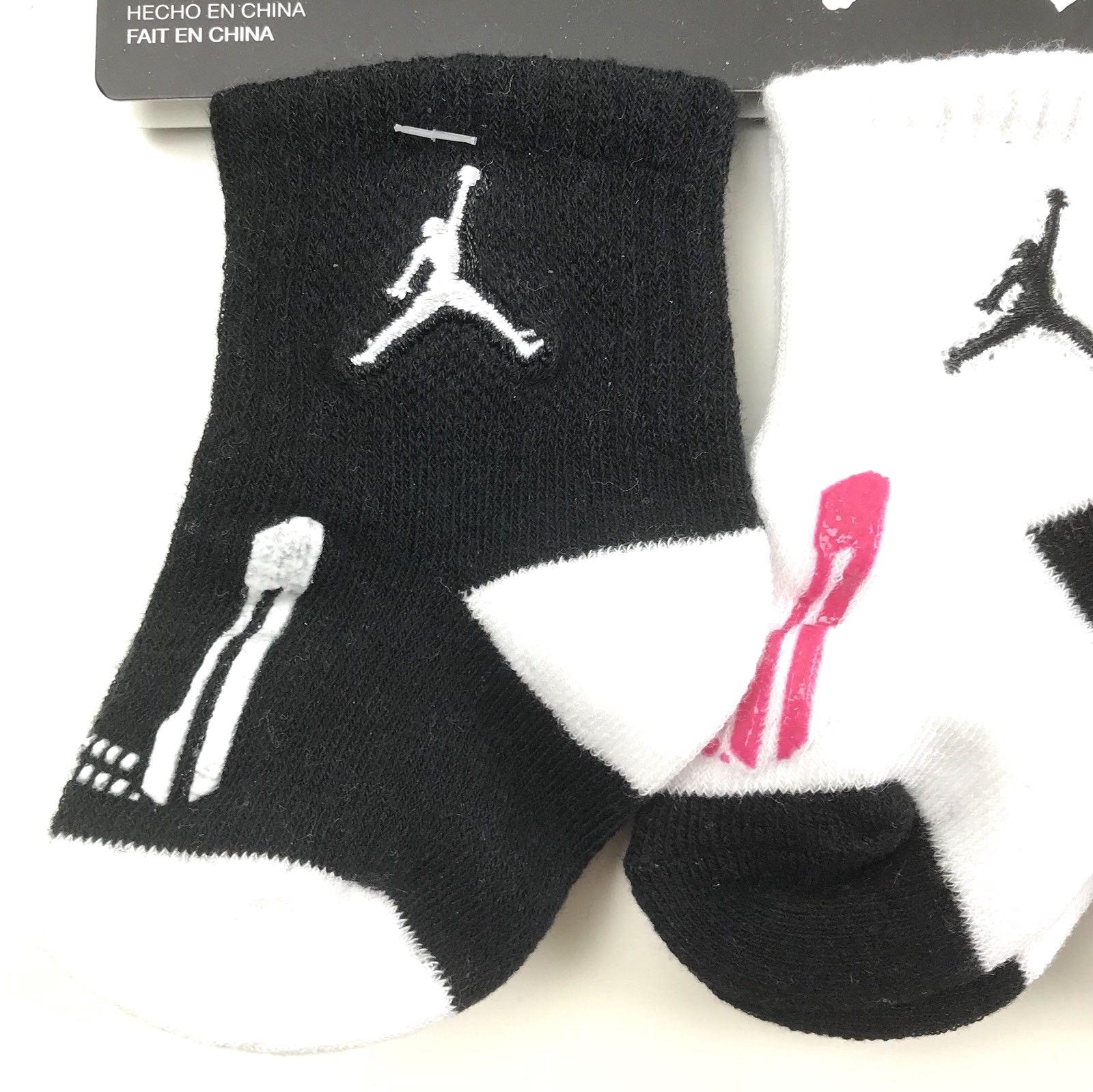 Nike Jordan Jumpman Crawler Socks Set Size 6-12 Months Baby Black White Pink