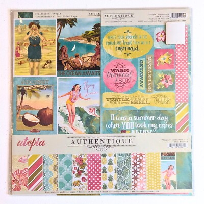 Authentique Scrapbook Kit Beach Summer Hawaii Tropical Vintage Utopia