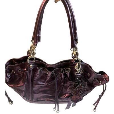ANNE FONTAINE ITALY ROYAL PURPLE BOHO TEXTURED SHOULDER BAG PURSE