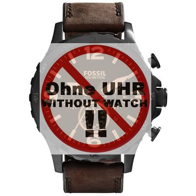 Fossil Wechselarmband Ersatzband LB-JR1487 Uhrenarmband Leder 24 mm Braun