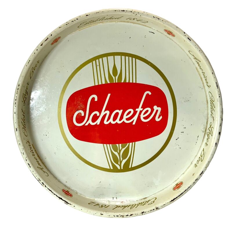 Vintage Schaefer Beer Tray Americas Oldest Lager Beer Est. 1842 12”