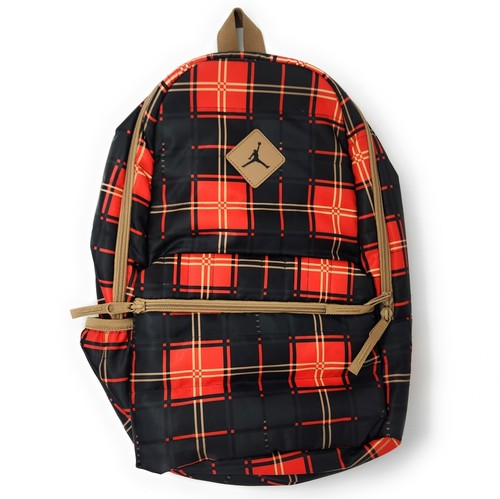 Nike Jordan Quilted Daypack Unisex Backpack Plaid Red Blk
