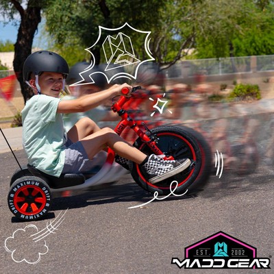 Madd Gear Drift Trike - Strong Steel Frame Tricycle - Great Gift For Girls 5+Yrs