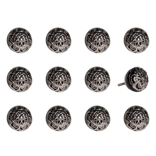 1,5 X 1,5 X 1,5 Черные И хромированные Ручки, 12 штук в упаковке