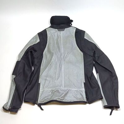 Pre-owned Harley-davidson Womans  Silver Hideaway Perforated Leather Jacket L 97020-21vw