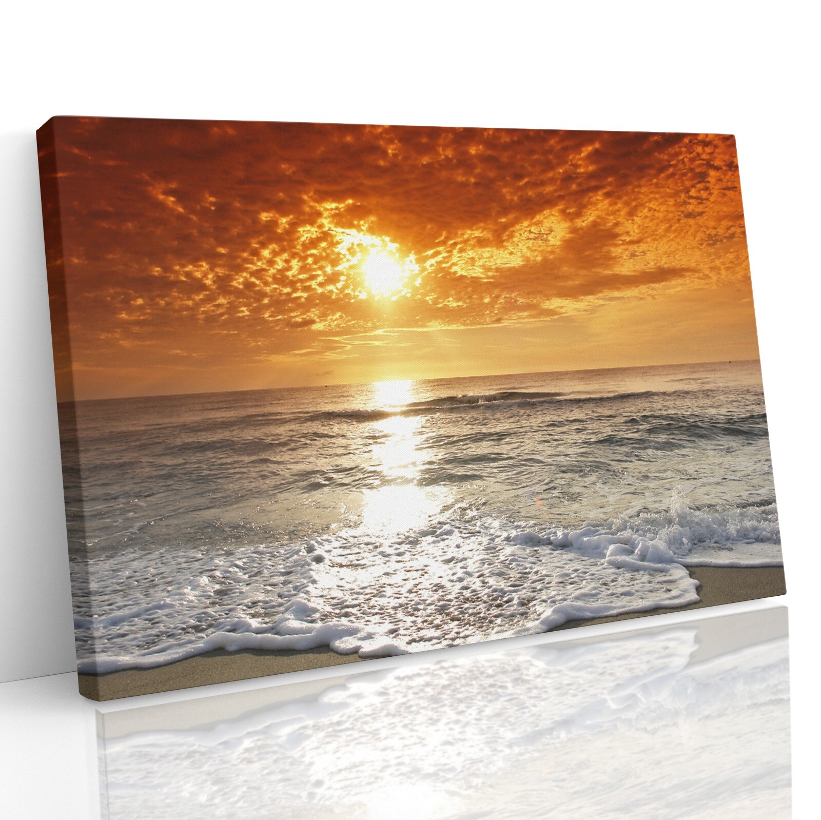 Sunset Seascape Canvas Print Wall Art Picture Home Décor Framed Ready To Hang