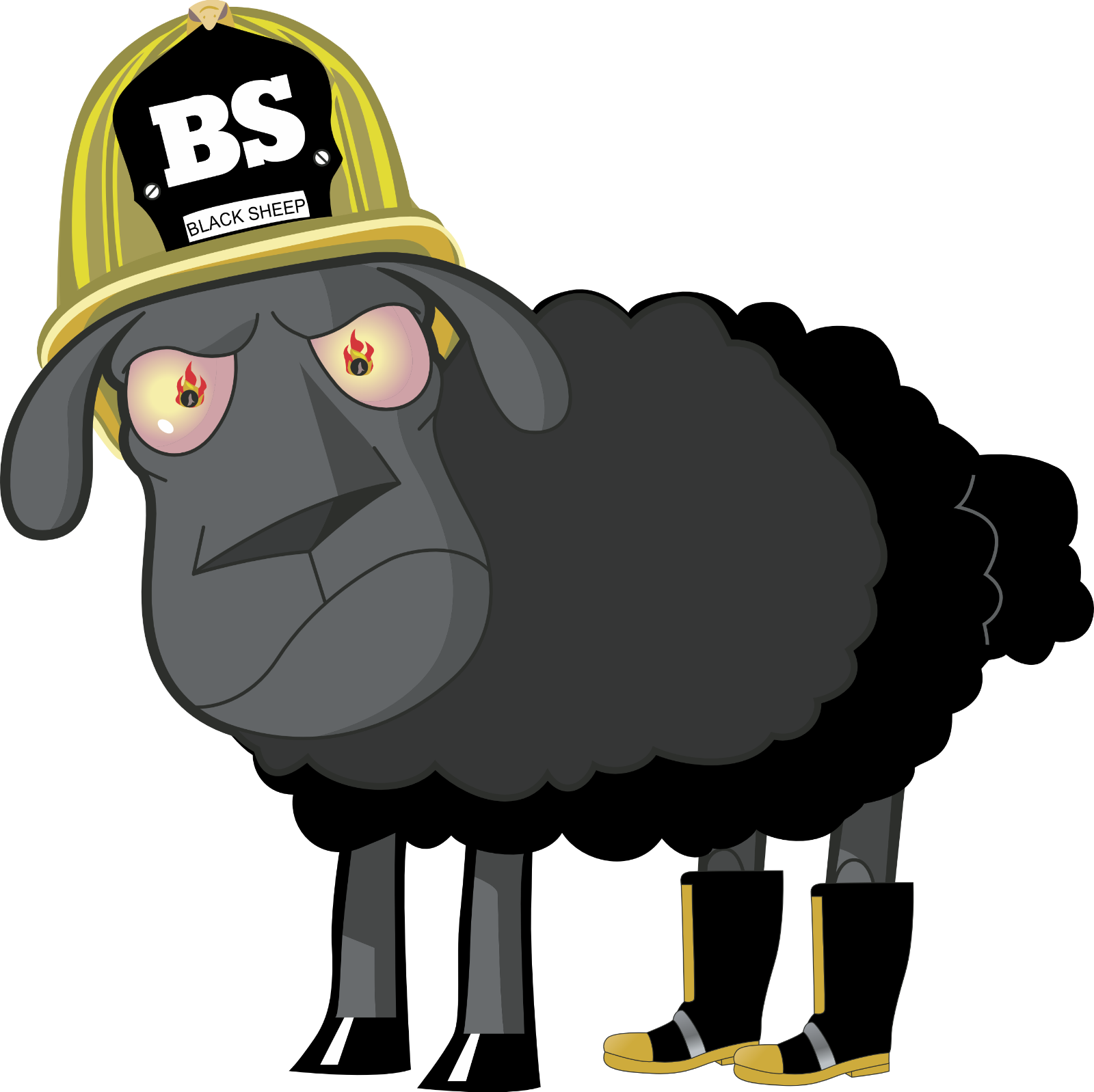 Firefighter Decal Sticker Black Sheep Firefighter Window or Helmet Decal Fire