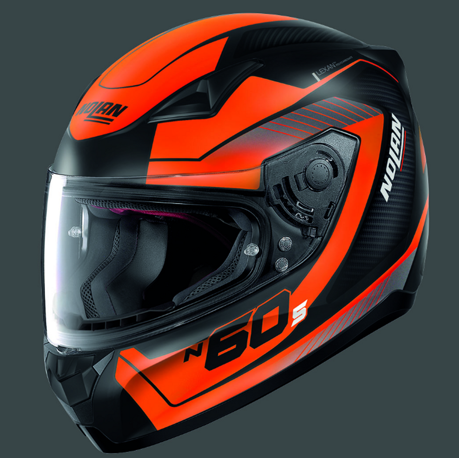 CASCO NOLAN INTEGRALE  N60-5 VELES ARANCIO/NERO COL. 69  TUTTE LE TAGLIE