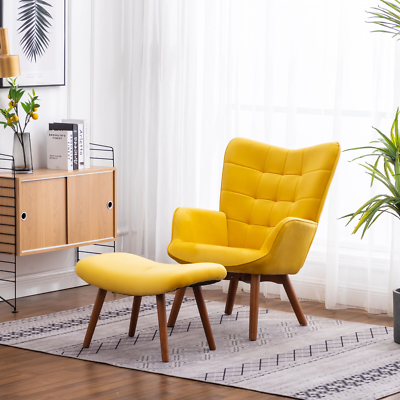 With Ottoman, Yellow