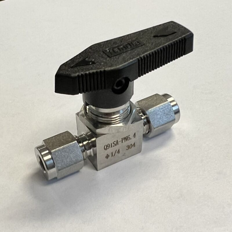 Stainless Steel Ball Valve, 1/4" OD Tube (Free Shipping) Swagelok Compatible