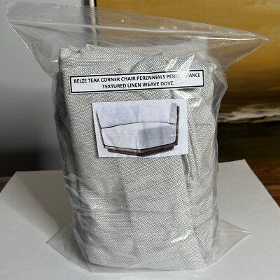 Restoration Hardware Belize Teak Corner Chair Cushion Cover Peren Txt Linen Dove