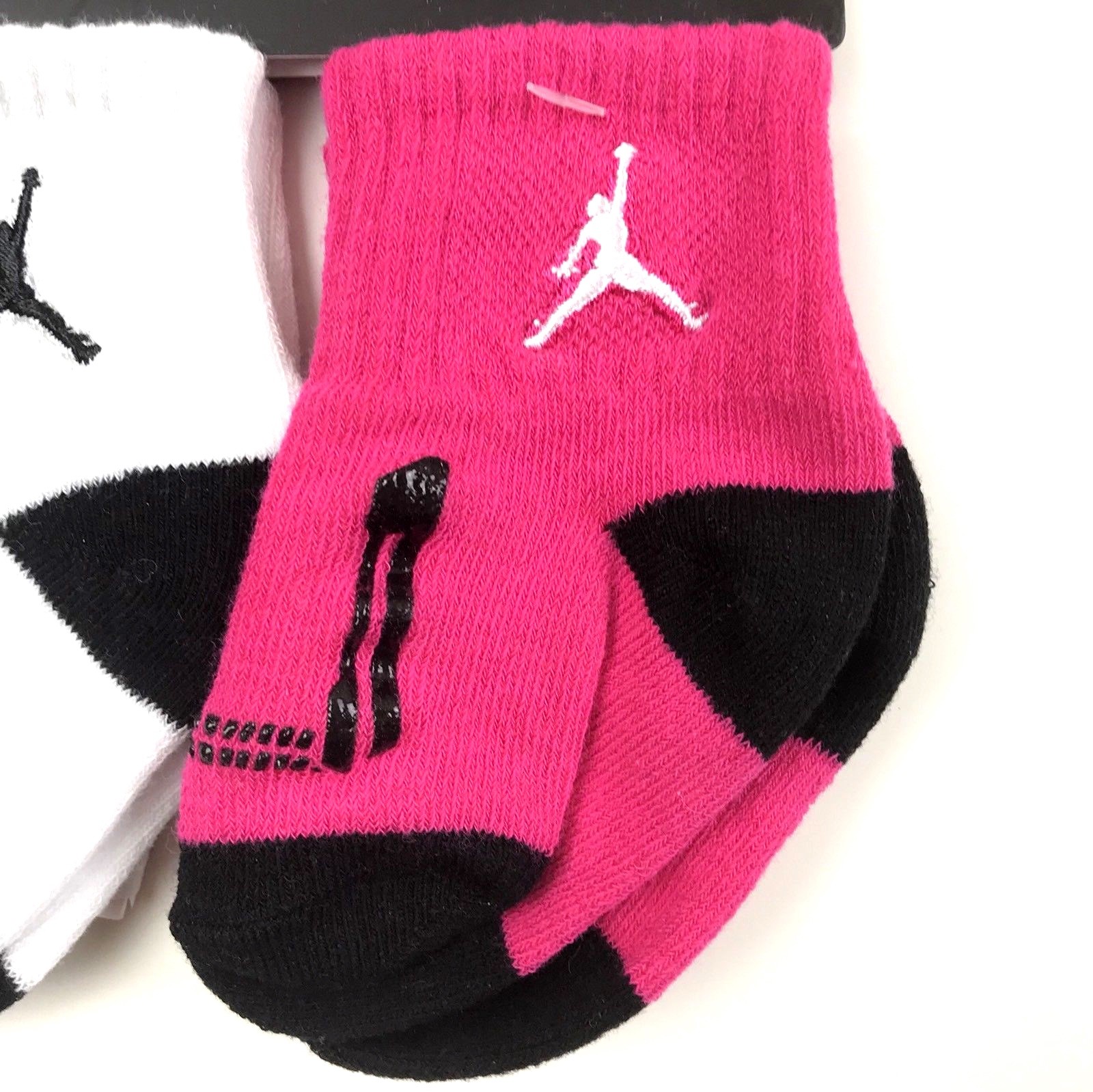 Nike Jordan Jumpman Crawler Socks Set Size 6-12 Months Baby Black White Pink
