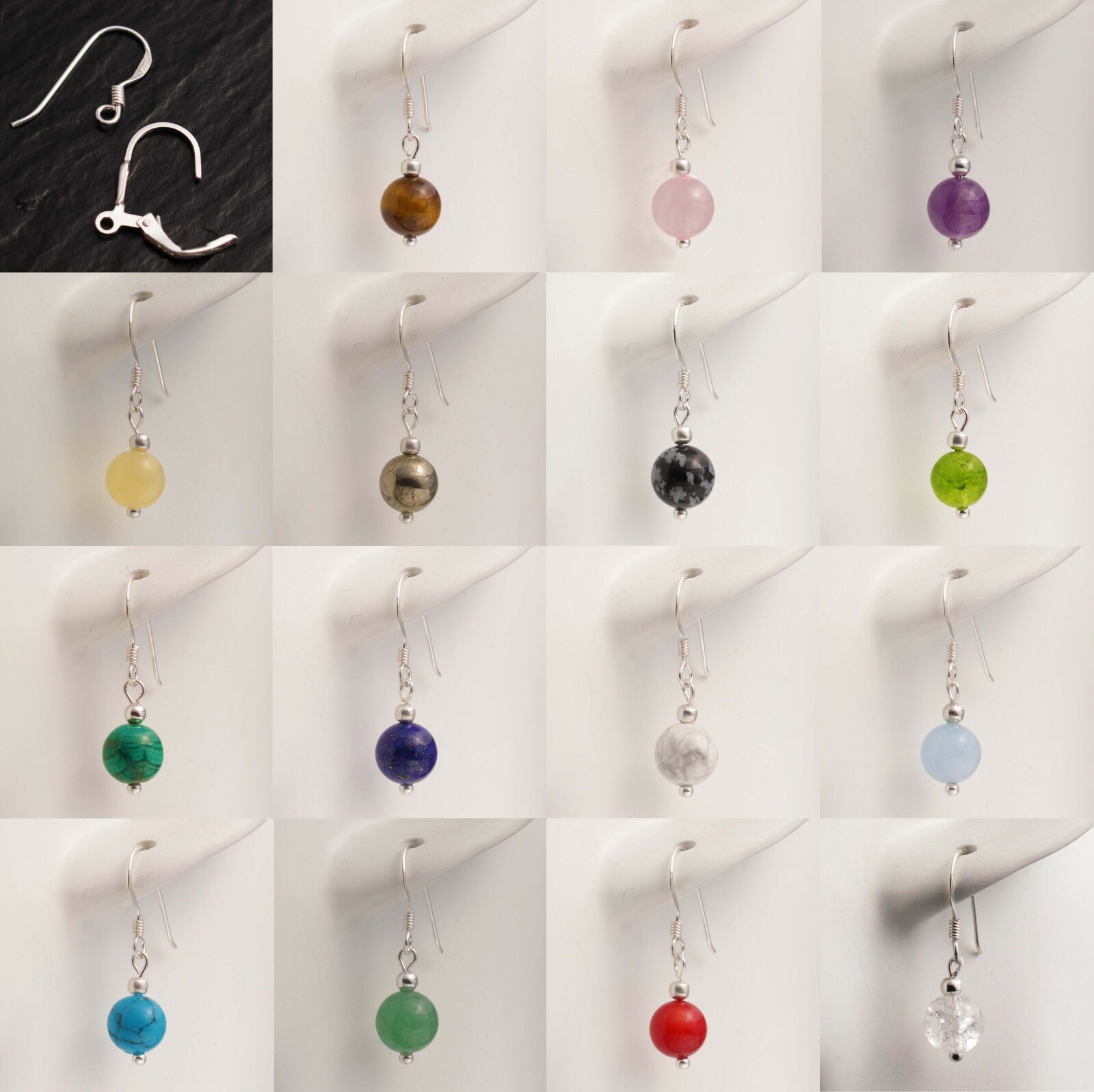 Edelstein Ohrschmuck Ohrhänger Ohrstecker Silber 925 Ohrringe Brisur Steinschatz